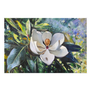 Foto Pintura a Óleo Flor de Magnólia em Harmonia com a