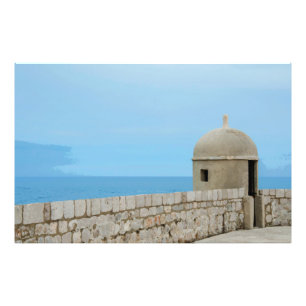Foto Pintura aquosa da parede da cidade de Dubrovnik
