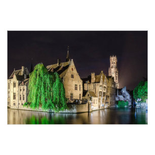 Foto Pintura da cidade antiga de Bruges e da torre de B