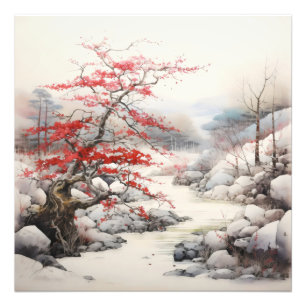 Foto Pintura de Árvore Vermelha do Rio