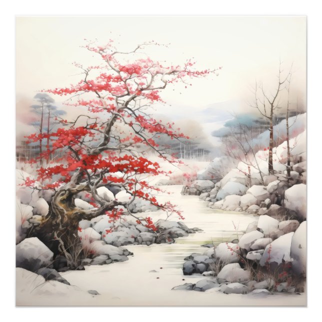 Foto Pintura de Árvore Vermelha do Rio (Frente)