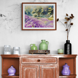 Foto Pintura de Campo de Lavanda em Aquarela