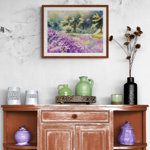 Foto Pintura de Campo de Lavanda em Aquarela