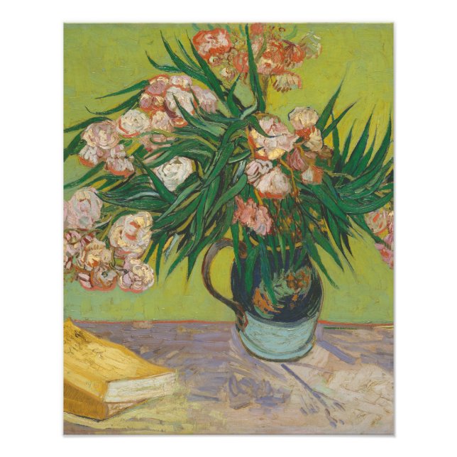 Foto pintura de flores de oleandro de Vincent Van Gogh (Frente)