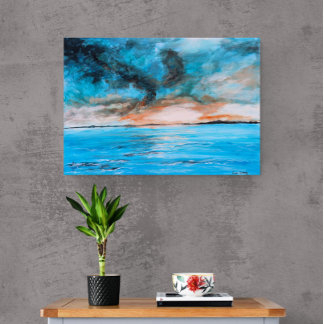 Foto Pintura de Paisagem ao Nascer do Sol