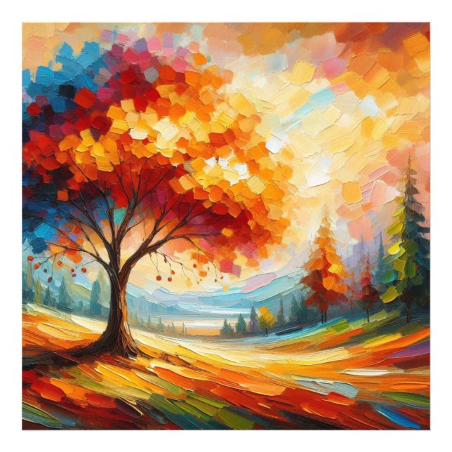 Foto Pintura de Paisagem Com Cores Brilhantes (Frente)