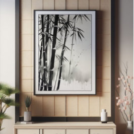 Foto Pintura de Tinta da Floresta de Bambu