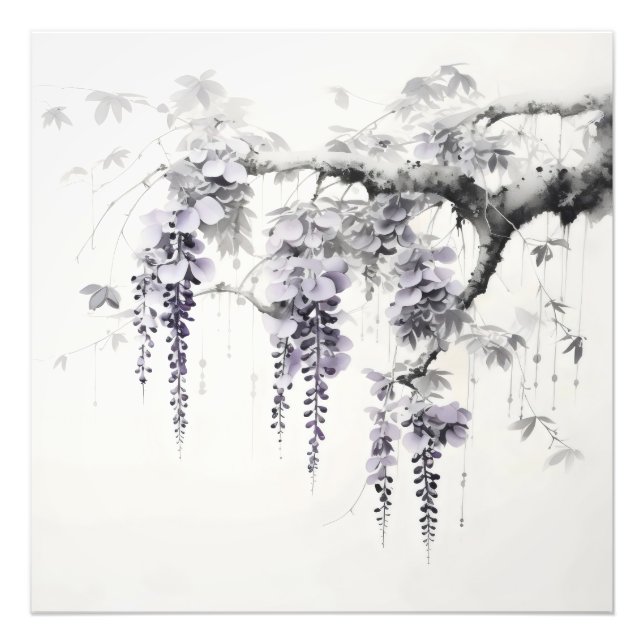 Foto Pintura de Tinta de Flores de Wisteria (Frente)
