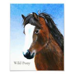Foto Pintura em Aquarela Marrom Wild Pony