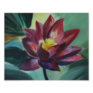 Foto Pintura em lótus rosa, papel profissional Kodak