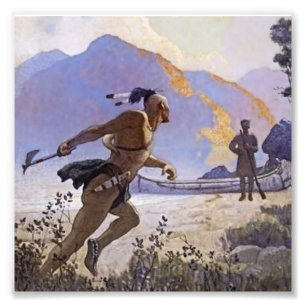 Foto Pintura Ocidental de N C Wyeth “O Tomahawk”