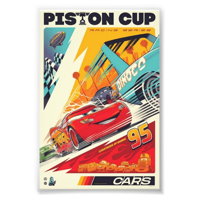 Foto Piston Cup Racing Poster | Retro Cars Art (Frente)