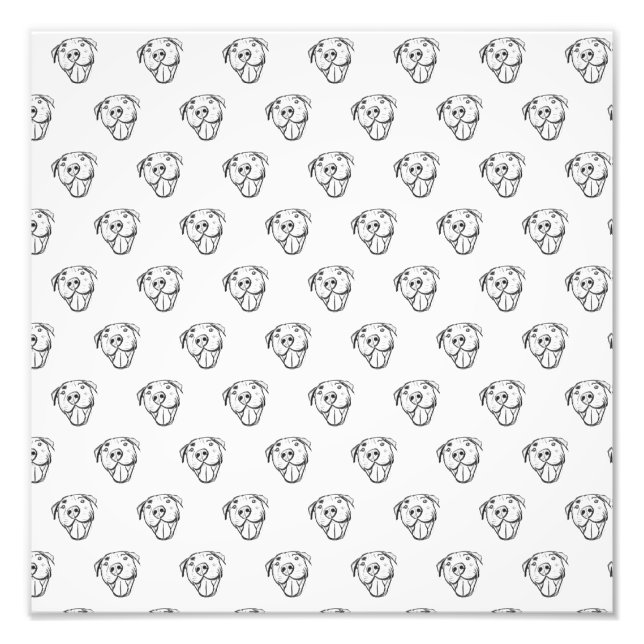 Foto pitbull desenhando simples cão amante branco preto (Frente)