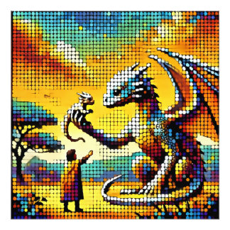 Foto pixelated image of a dragon trainer