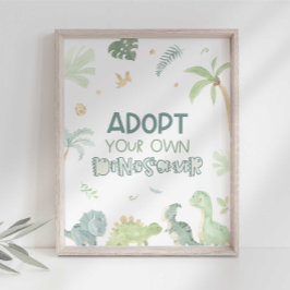 Foto Placa de Aniversário Adote Seu Próprio Dinossauro