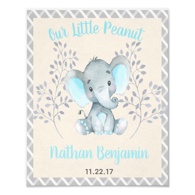 Foto Placa de Berçário Menino Elefante (Frente)