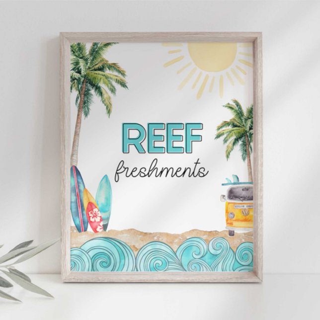 Foto Placa de Festa de Aniversário de Surfe Frescuras d (Criador carregado)