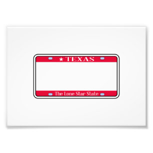 Foto Placa de Licença do Estado do Texas Vazio