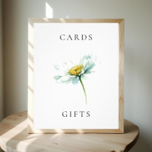 Placas de Cartões e Presentes de Noiva Floral de M