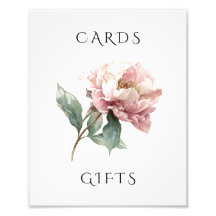 Placas de Casamento Florais de Peônia Rosa Corada