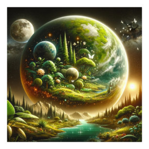 Foto Planeta de Fantasia Magia com Natureza Celestial