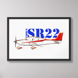 Foto Plano Cirrus SR22 Estilizado com Tipografia Negrit