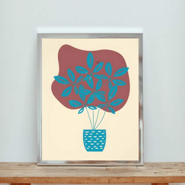 Foto Planta Azul Simples em Pote Vermelho (Criador carregado)