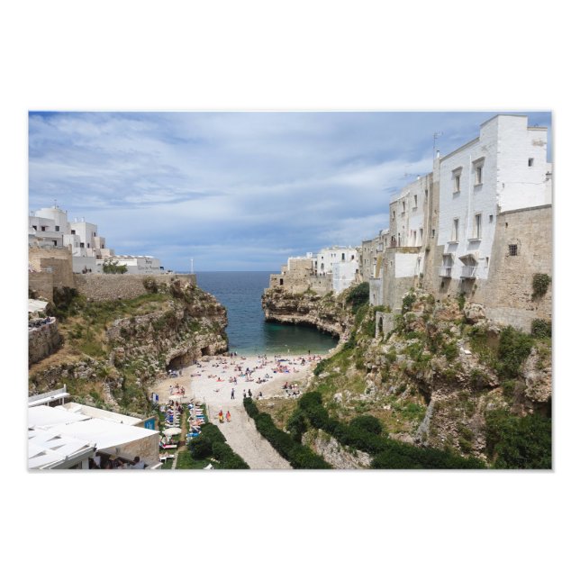 Foto Polignano a Mare city Beach em Puglia impressão (Frente)