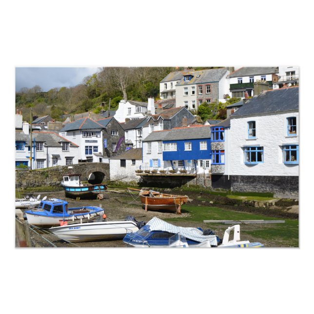 Foto Polperro Cornwall Inglaterra Low Tide (Frente)