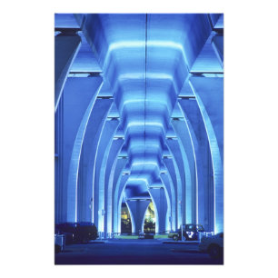 Foto Ponte, iluminação inferior, Porto de Miami,
