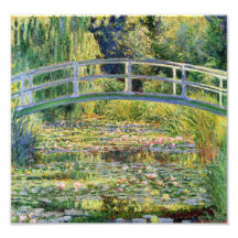 Ponte Monet Japonesa com Impressão de lírios de Ág