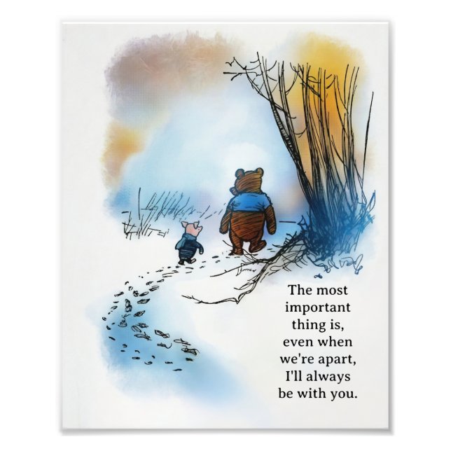 Foto Pooh quote "Even when we're apart (Frente)