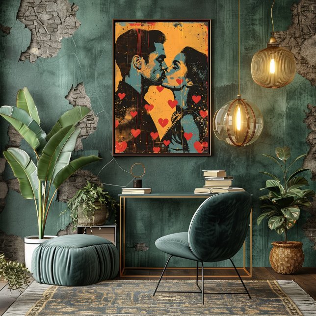 Foto Pop Art de Amor: Beso Romántico (Criador carregado)