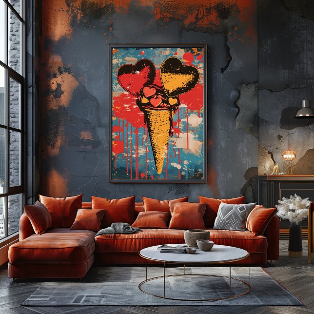 Foto Pop Art Dulce: Helado de Corazones (Criador carregado)