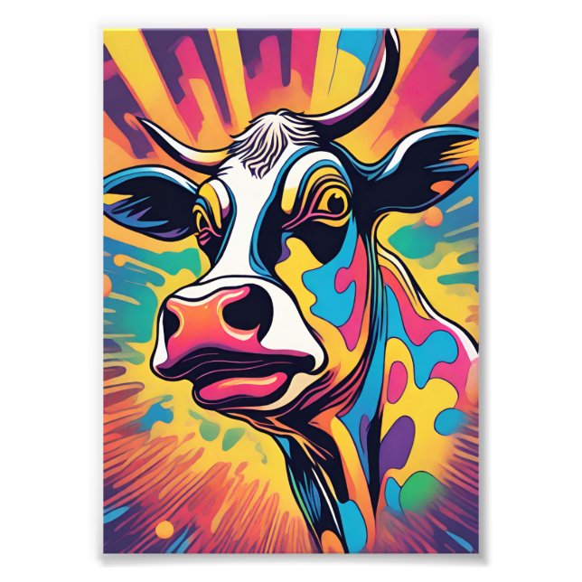 Foto Pop Art: The Colorful Cow (Frente)