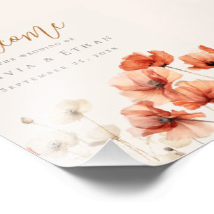 Foto Poppies e flores selvagens Poster de boas-vindas