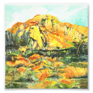 Foto Pôr do sol em Joshua Tree - pintura em aquarela