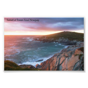 Foto Por do sol em Towan Newquay principal Cornualha