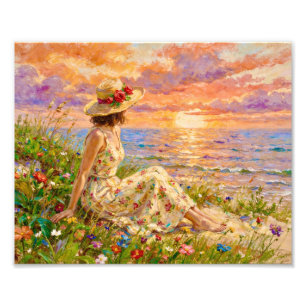 Foto Pôr do Sol Impressionista na Costa Mulher na Pra