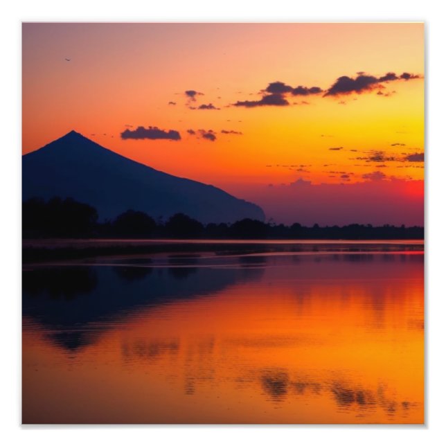 Foto Pôr do Sol no Lago Tranquil (Frente)