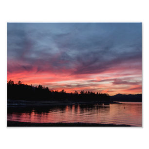 Foto Por do sol sobre o lago big Bear