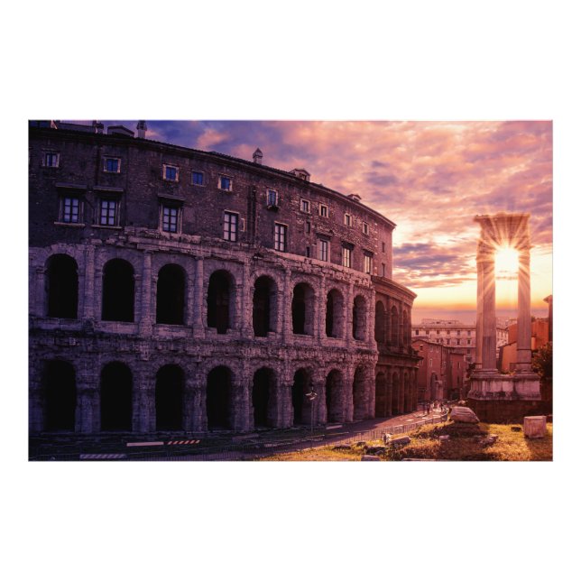 Foto Pôr do sol sobre Roma Coliseu em Roma (Frente)