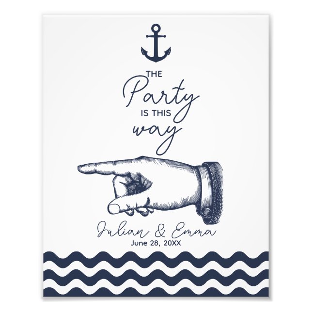 Foto Por este caminho, sinal de casamento da festa, set (Frente)