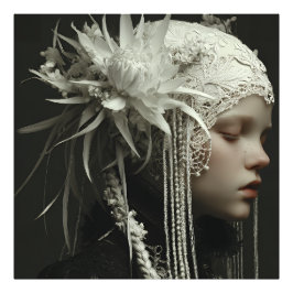 Foto Porcelain Girl Floral Lace Headdress Portrait