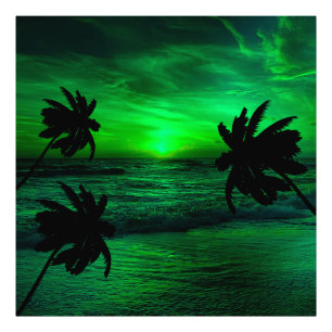 Foto Pôrs do sol VERDE CENÁRIO OCEANO