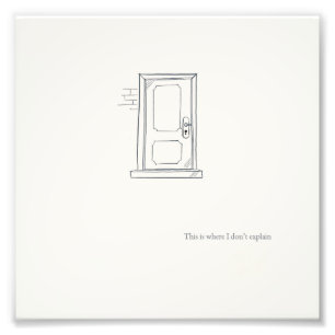 Foto Porta Fechada/ Arte de Linha Minimalista/ Arte de