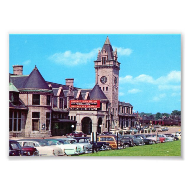 Foto Portland, estação do Maine Union de 1950 Impressõe (Frente)