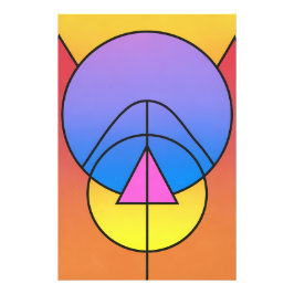 Foto Pôster Colorido de Círculos Geométricos Abstratos