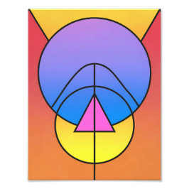 Foto Pôster Colorido de Círculos Geométricos Abstratos