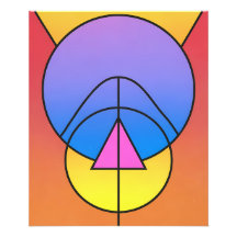 Pôster Colorido de Círculos Geométricos Abstratos 